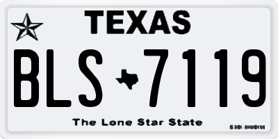 TX license plate BLS7119