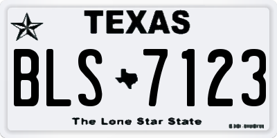 TX license plate BLS7123