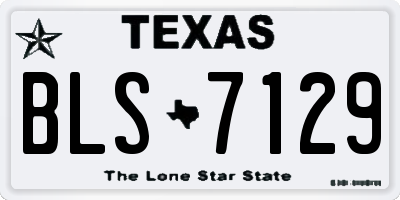 TX license plate BLS7129