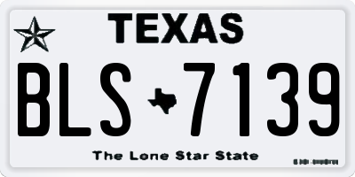 TX license plate BLS7139