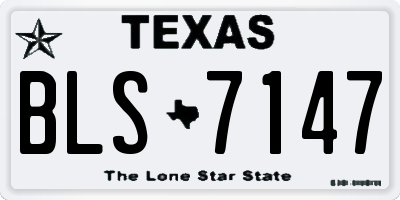 TX license plate BLS7147