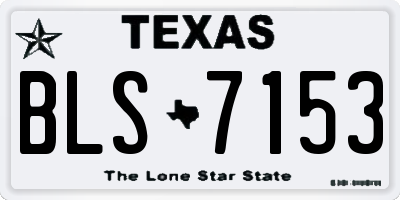 TX license plate BLS7153
