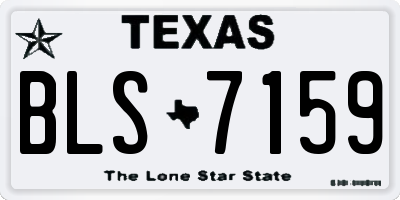 TX license plate BLS7159