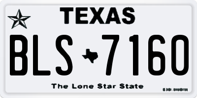 TX license plate BLS7160