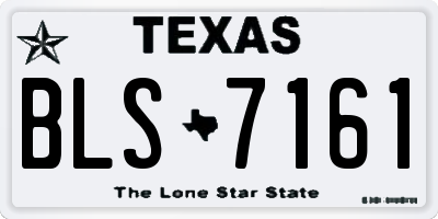 TX license plate BLS7161