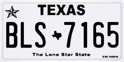 TX license plate BLS7165