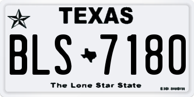 TX license plate BLS7180