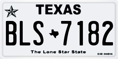 TX license plate BLS7182