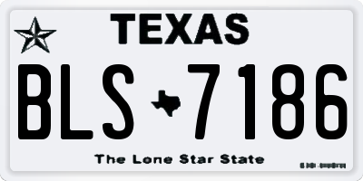 TX license plate BLS7186
