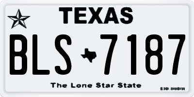 TX license plate BLS7187