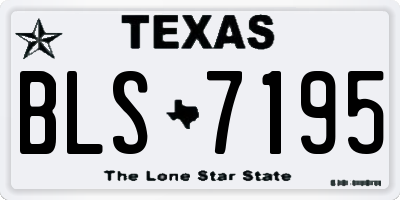 TX license plate BLS7195