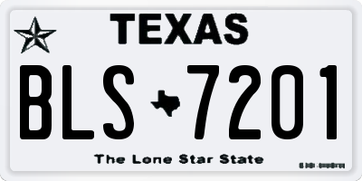 TX license plate BLS7201