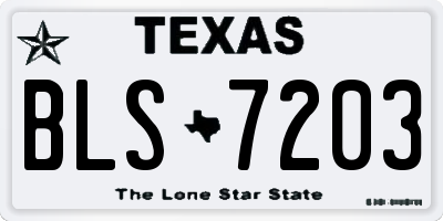 TX license plate BLS7203