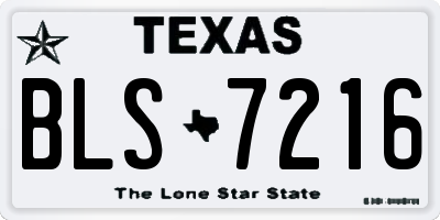 TX license plate BLS7216