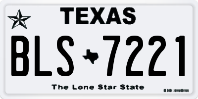 TX license plate BLS7221
