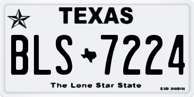 TX license plate BLS7224