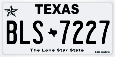 TX license plate BLS7227