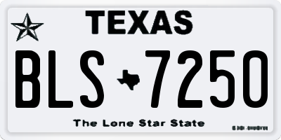 TX license plate BLS7250