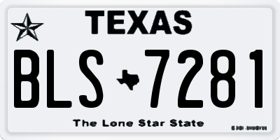 TX license plate BLS7281