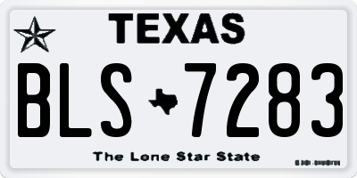 TX license plate BLS7283