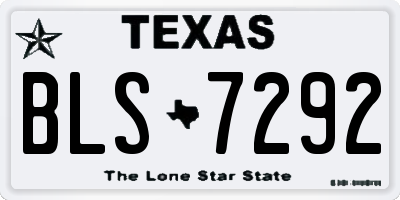 TX license plate BLS7292
