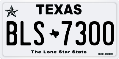 TX license plate BLS7300