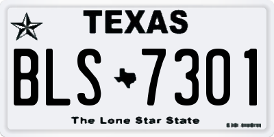 TX license plate BLS7301