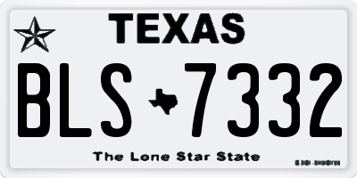 TX license plate BLS7332