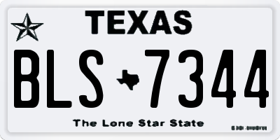 TX license plate BLS7344