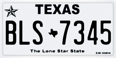 TX license plate BLS7345