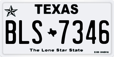 TX license plate BLS7346