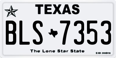 TX license plate BLS7353
