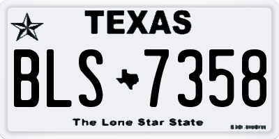 TX license plate BLS7358
