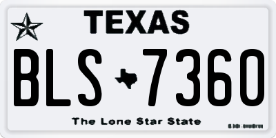 TX license plate BLS7360