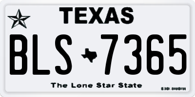 TX license plate BLS7365