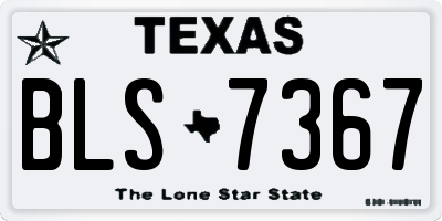 TX license plate BLS7367