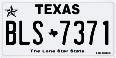 TX license plate BLS7371