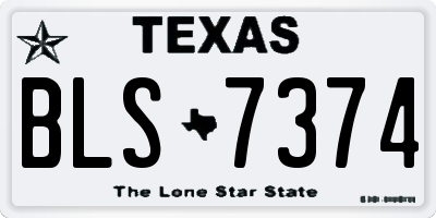 TX license plate BLS7374