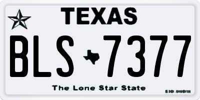 TX license plate BLS7377