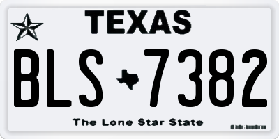 TX license plate BLS7382