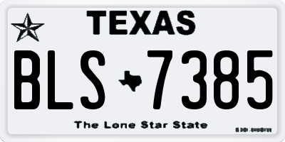 TX license plate BLS7385