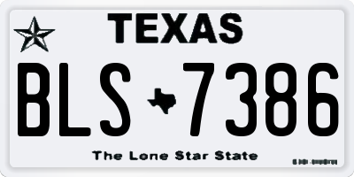 TX license plate BLS7386