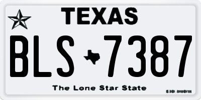 TX license plate BLS7387