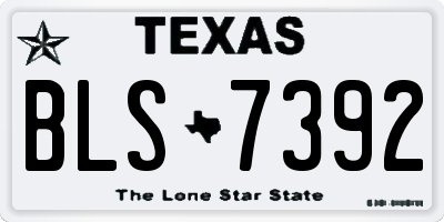 TX license plate BLS7392