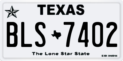 TX license plate BLS7402