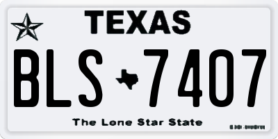 TX license plate BLS7407