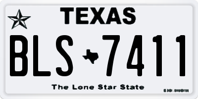 TX license plate BLS7411