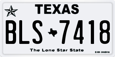TX license plate BLS7418