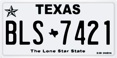 TX license plate BLS7421