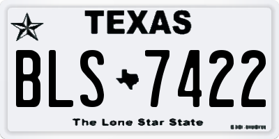 TX license plate BLS7422
